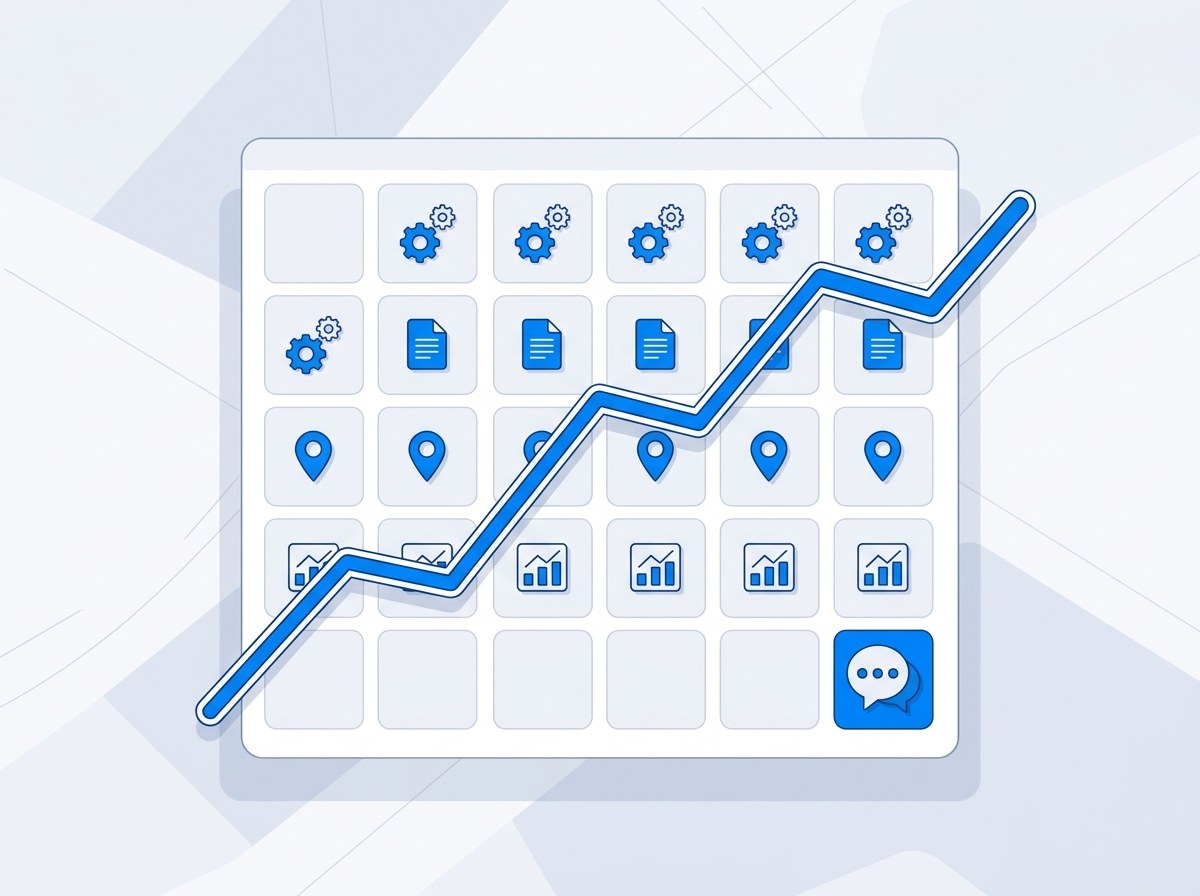 Illustration of a 30-day AI search engagement calendar