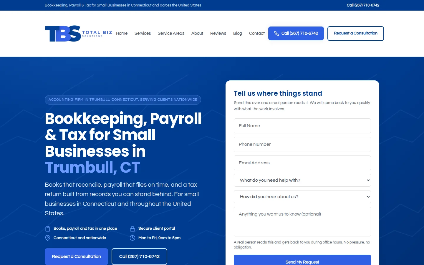 Total BizSolutions website homepage